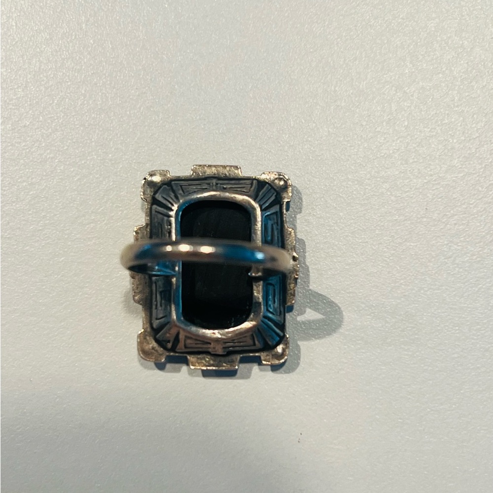 Black And Silver Geometric Ring - image 3